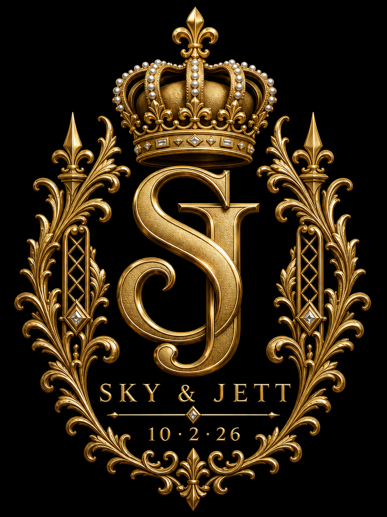 Gold Sky and Jett crowned monogram, 10 · 2 · 26
